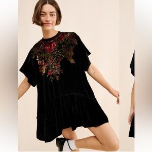 Free People Sweet Echoes Velvet Mini Dress